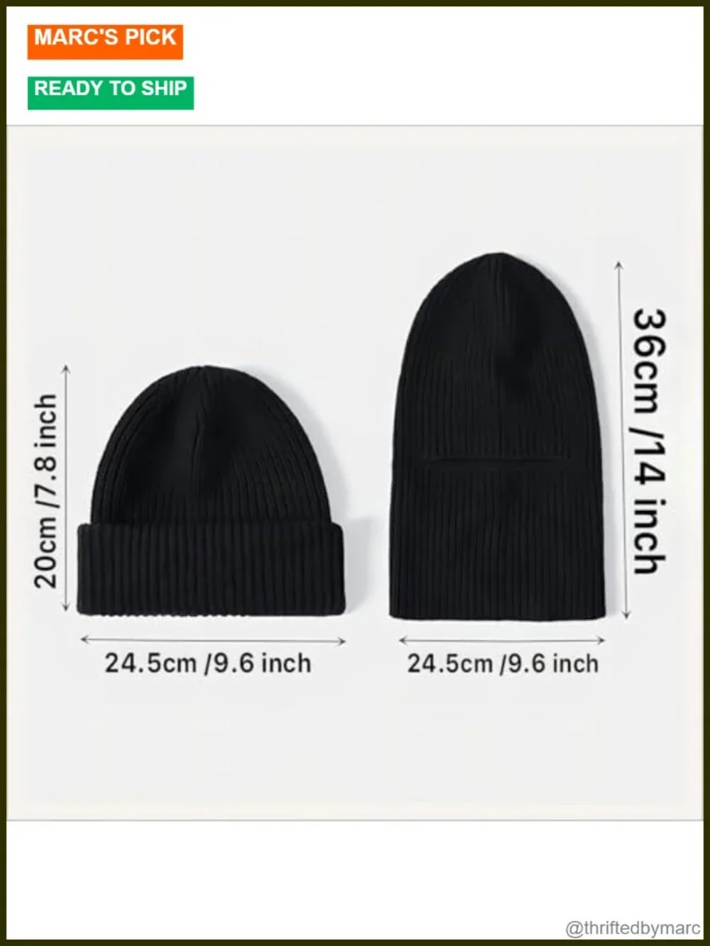 2 in 1 Balaclava Ski Mask Beanie Winter Knit Face Mask Thermal Windproof Unisex